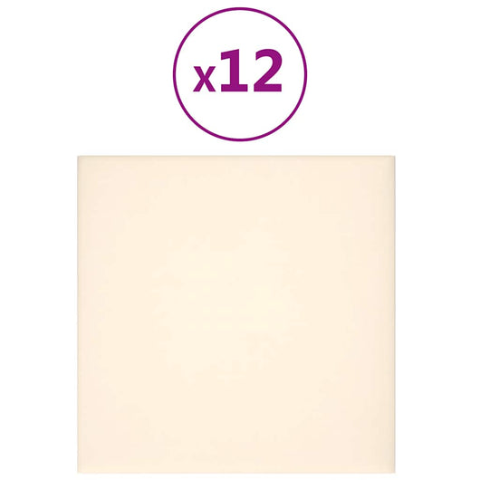 Pannelli Murali 12 pz Crema 30x30 cm Velluto 1,08 mÂ² cod mxl 19507