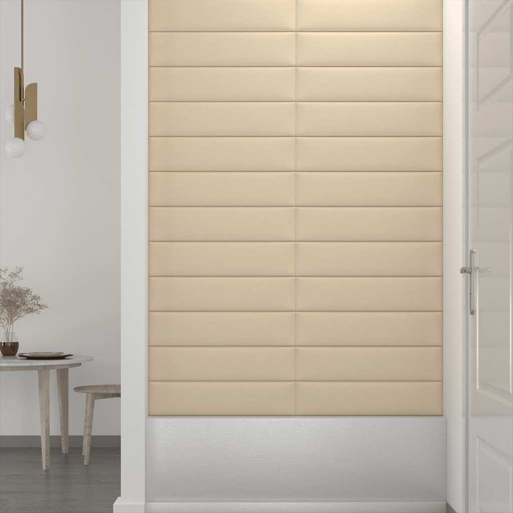 Pannelli Murali 12 pz Crema 60x15 cm Tessuto 1,08 mÂ² cod mxl 20227