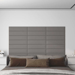 Pannelli Murali 12 pz Grigio Chiaro 60x15 cm Tessuto 1,08 m² 343817