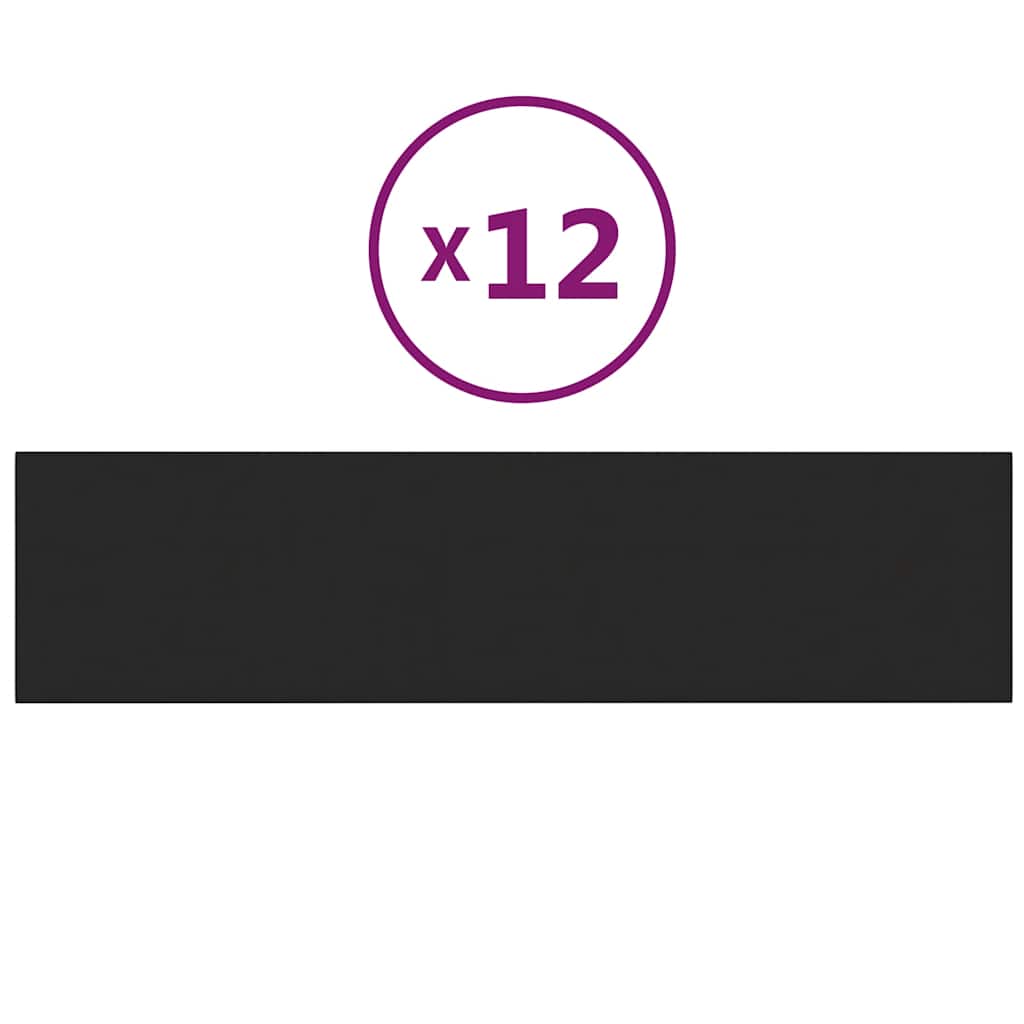 Pannelli Murali 12 pz Neri 60x15 cm Tessuto 1,08 mÂ² cod mxl 5794