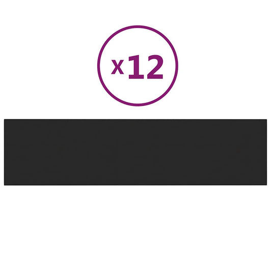 Pannelli Murali 12 pz Neri 60x15 cm Tessuto 1,08 m² 343824