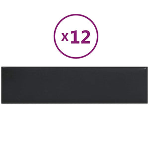 Pannelli Murali 12 pz Neri 60x15 cm Similpelle 1,08 mÂ² cod mxl 23970
