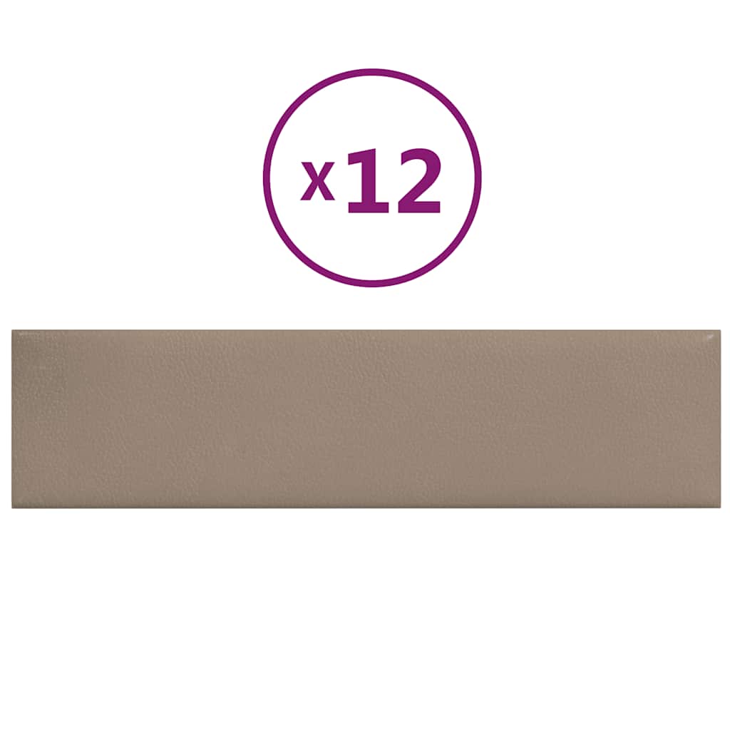 Pannelli Murali 12 pz Cappuccino 60x15 cm Similpelle 1,08 mÂ² cod mxl 6247
