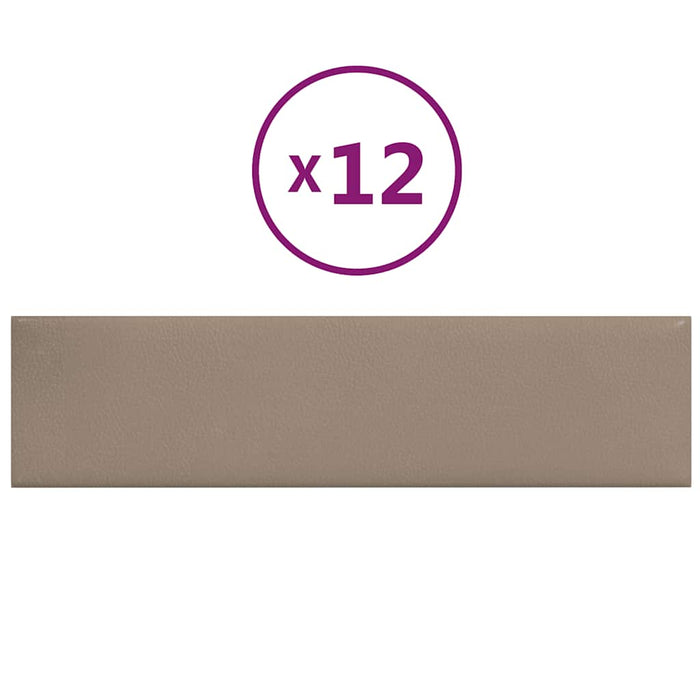 Pannelli Murali 12 pz Cappuccino 60x15 cm Similpelle 1,08 mÂ² cod mxl 6247