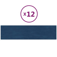 Pannelli Murali 12 pz Blu 60x15 cm Velluto 1,08 mÂ² cod mxl 11746
