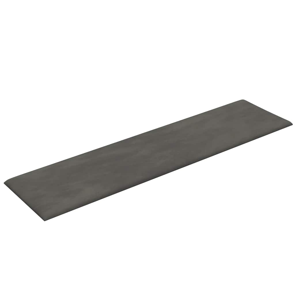 Pannelli Murali 12 pz Grigio Scuro 60x15 cm Velluto 1,08 m² 343836