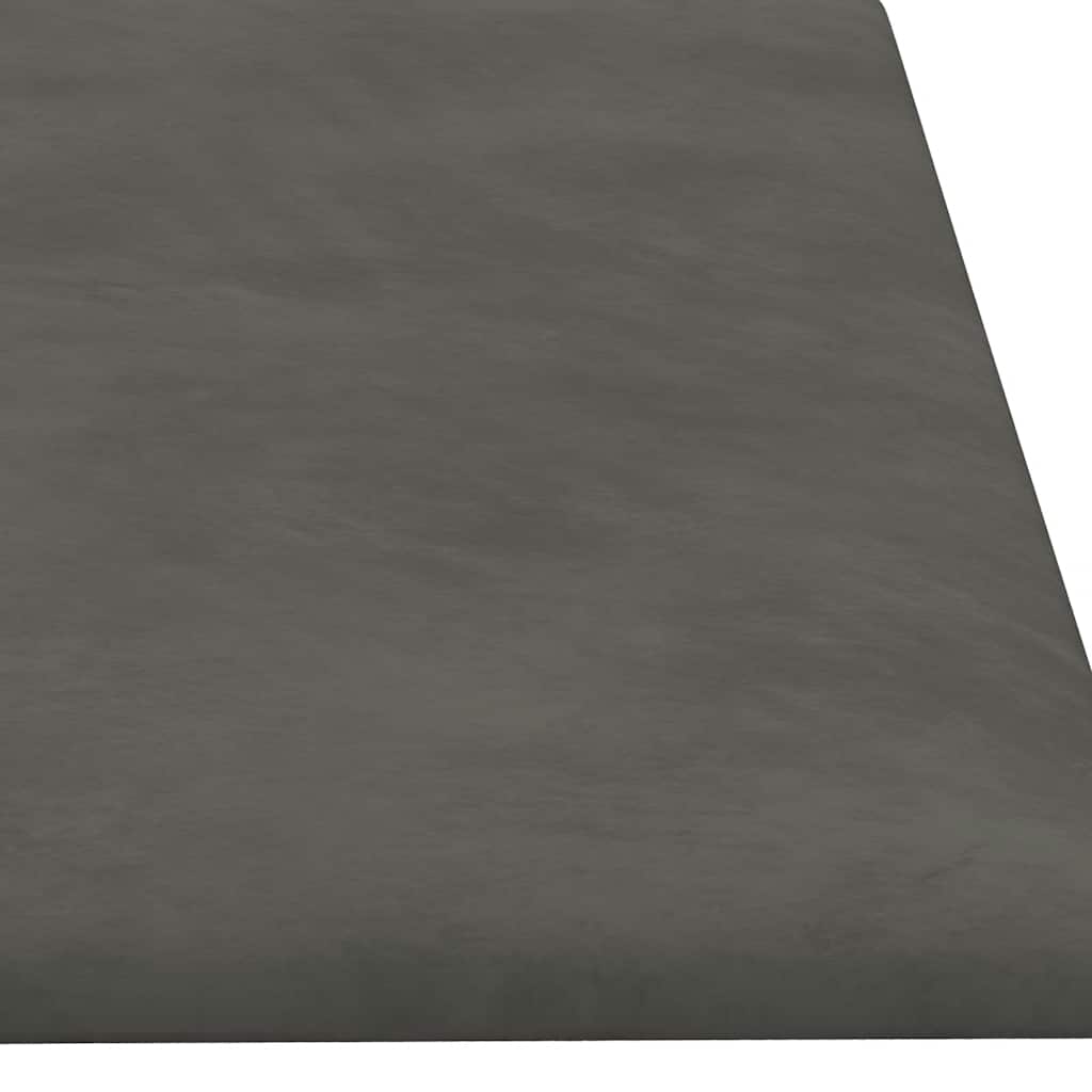 Pannelli Murali 12 pz Grigio Scuro 60x15 cm Velluto 1,08 mÂ² cod mxl 13483