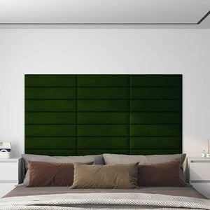 Pannelli Murali 12 pz Verde Scuro 60x15 cm Velluto 1,08 mÂ² cod mxl 11742