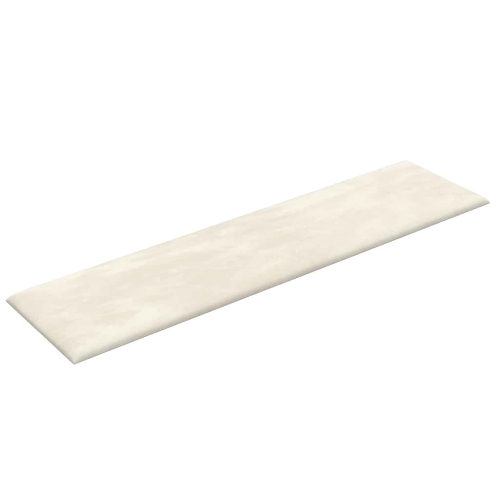 Pannelli Murali 12 pz Crema 60x15 cm Velluto 1,08 mÂ²