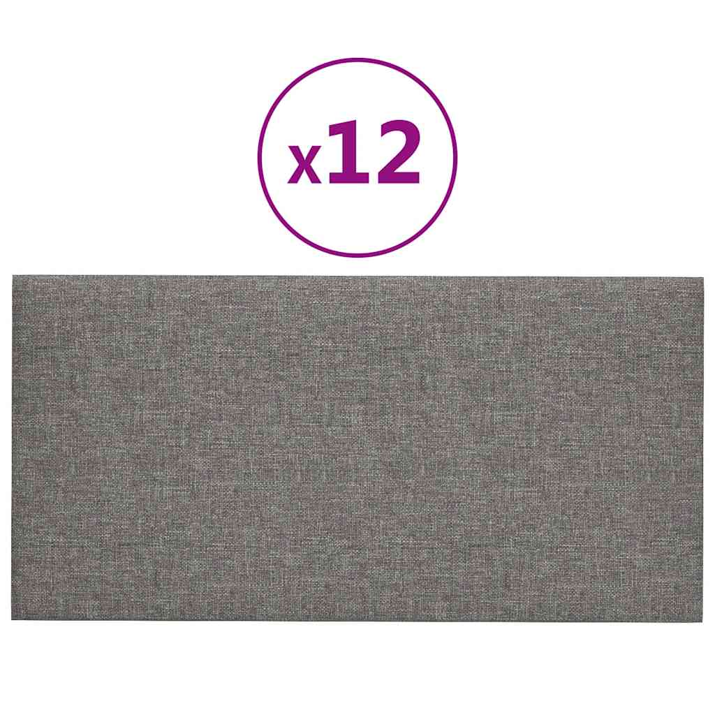 Pannelli Murali 12 pz Grigio Chiaro 60x30 cm in Tessuto 2,16 mÂ² cod mxl 12961