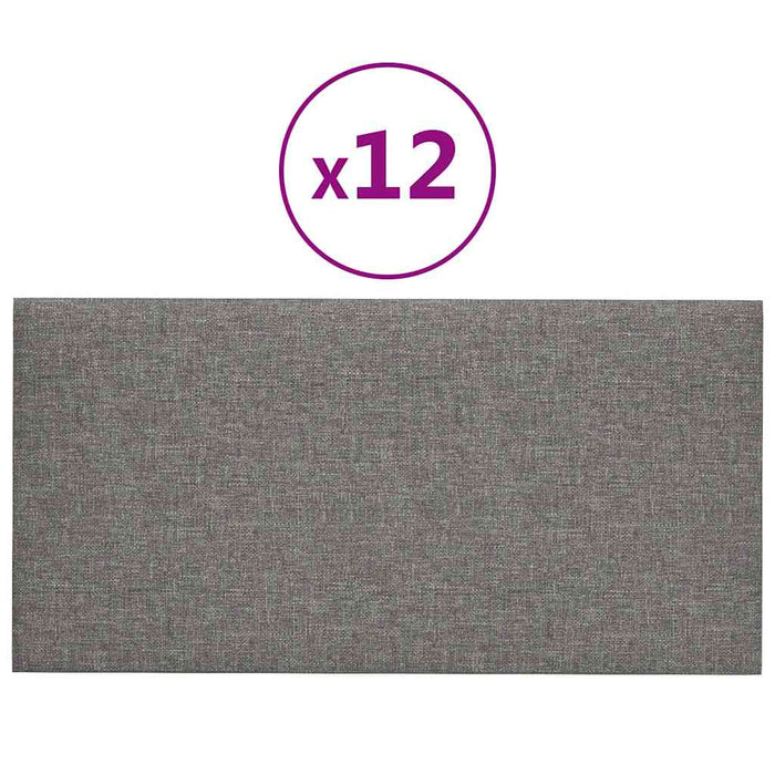 Pannelli Murali 12 pz Grigio Chiaro 60x30 cm in Tessuto 2,16 mÂ² cod mxl 12961