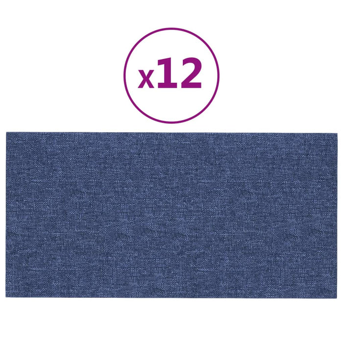 Pannelli Murali 12 pz Blu 60x30 cm in Tessuto 2,16 m² 343854