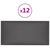 Pannelli Murali 12 pz Grigi 60x30 cm Similpelle 2,16 m² 343858