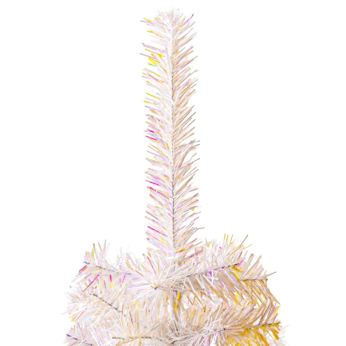 Albero di Natale Artificiale Punte Iridescenti Bianco 120cm PVC 344633