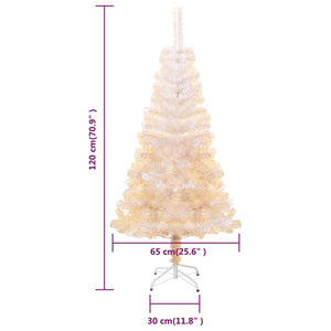 Albero di Natale Artificiale Punte Iridescenti Bianco 120cm PVC 344633