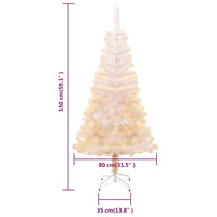 Albero di Natale Artificiale Punte Iridescenti Bianco 150cm PVC 344634