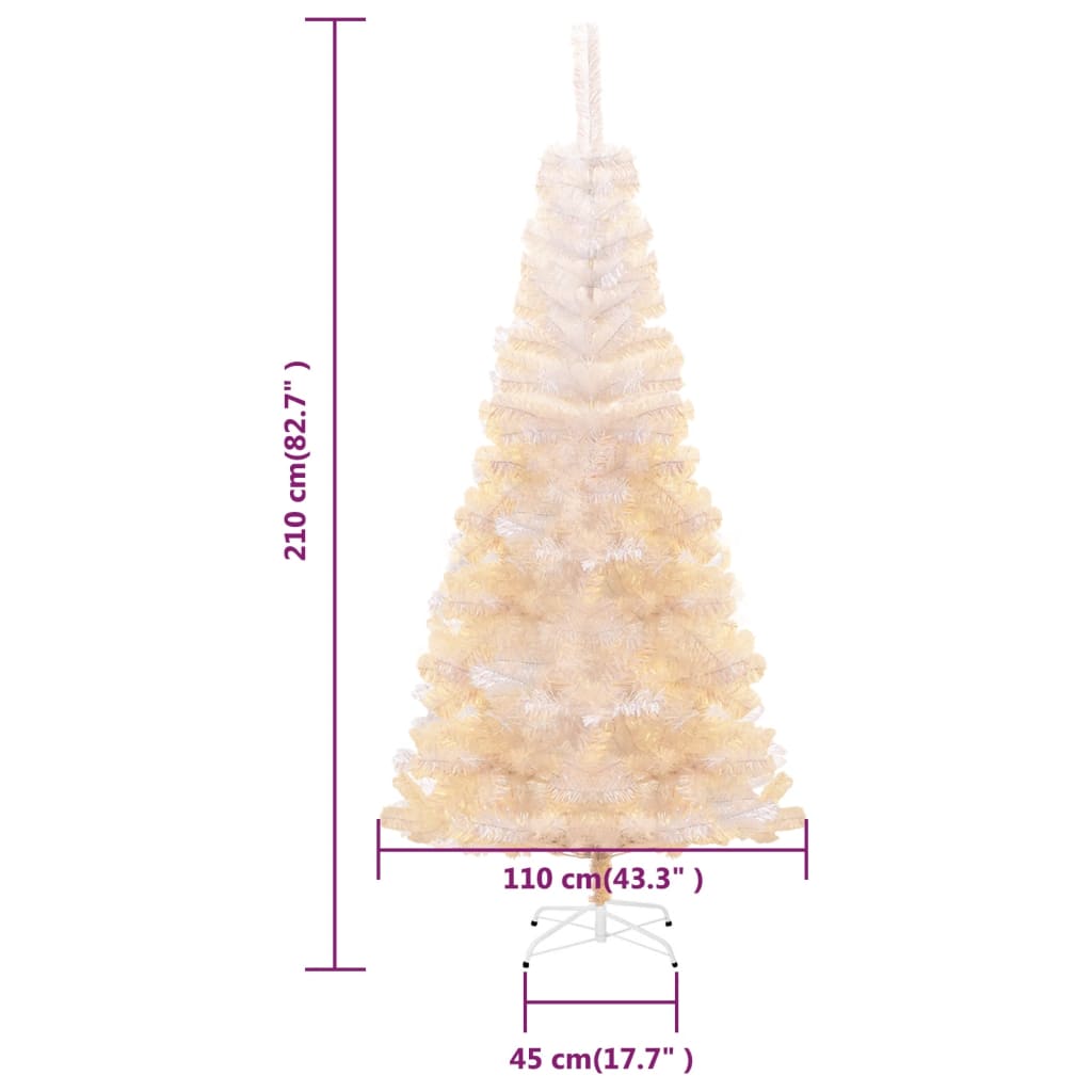 Albero di Natale Artificiale Punte Iridescenti Bianco 180cm PVC 344636