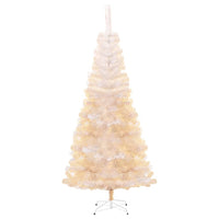 Albero di Natale Artificiale Punte Iridescenti Bianco 240cm PVC cod mxl 18837