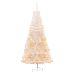 Albero di Natale Artificiale Punte Iridescenti Bianco 240cm PVC cod mxl 18837