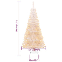 Albero di Natale Artificiale Punte Iridescenti Bianco 240cm PVC 344637