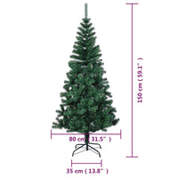 Albero di Natale Artificiale Punte Iridescenti Verde 150 cm PVC 344639