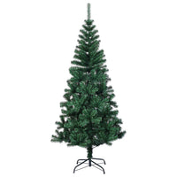 Albero di Natale Artificiale-Albero Natalizio Punte Iridescenti Verde 210 cm PVC