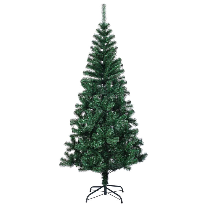 Albero di Natale Artificiale-Decorazioni natalizie Punte Iridescenti Verde 240 cm PVC