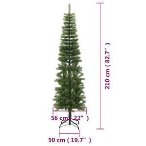 Albero di Natale Artificiale Sottile con Base 210 cm PE 344646