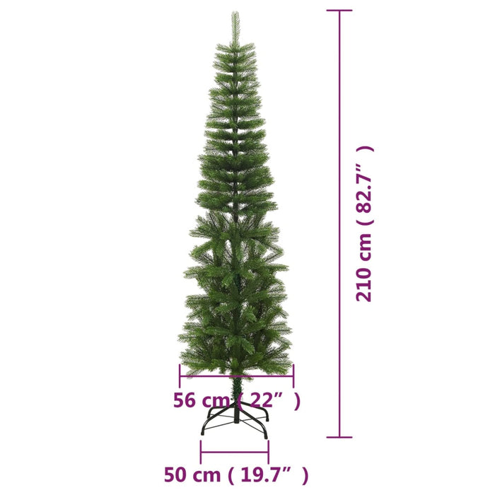 Albero di Natale Artificiale Sottile con Base 210 cm PE 344646
