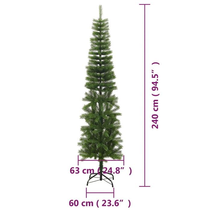 Albero di Natale Artificiale Sottile con Base 240 cm PE 344647