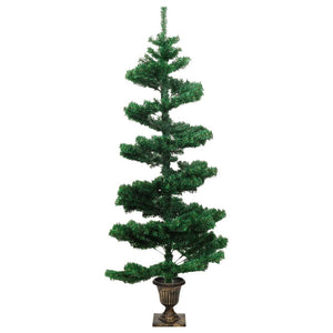 Albero di Natale Preilluminato con Vaso Verde 120 cm in PVC 344649