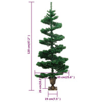 Albero di Natale Preilluminato con Vaso Verde 120 cm in PVC 344649
