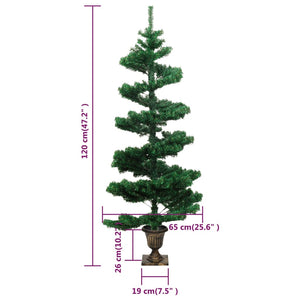Albero di Natale Preilluminato con Vaso Verde 120 cm in PVC 344649