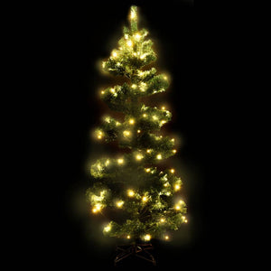 Albero di Natale Preilluminato con Vaso-Albero Natalizio-Decorazioni natalizie Verde 150 cm in PVC