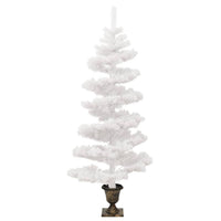 Albero di Natale a Spirale con Vaso e LED Bianco 120 cm PVC