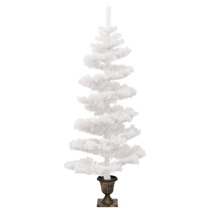 Albero di Natale a Spirale con Vaso e LED Bianco 120 cm PVC