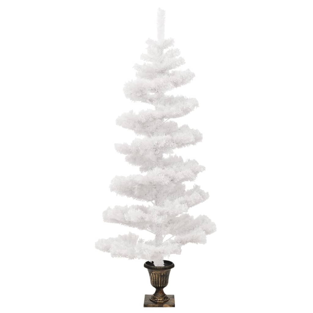 Albero di Natale Preilluminato con Vaso Bianco 120 cm in PVC 344652