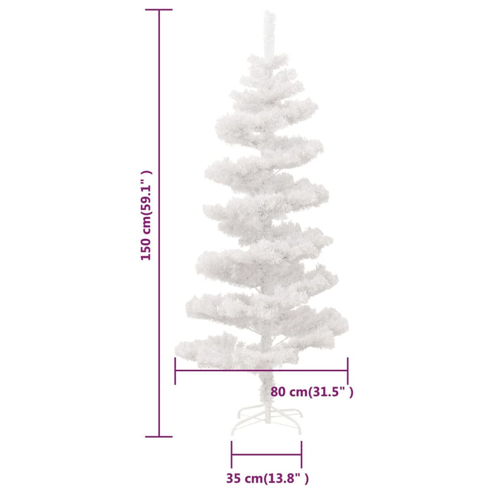 Albero di Natale a Spirale con Base e LED Bianco 150 cm PVC