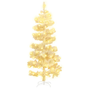 Albero di Natale Preilluminato con Vaso-Albero Natalizio-Decorazioni natalizie Bianco 180 cm in PVC