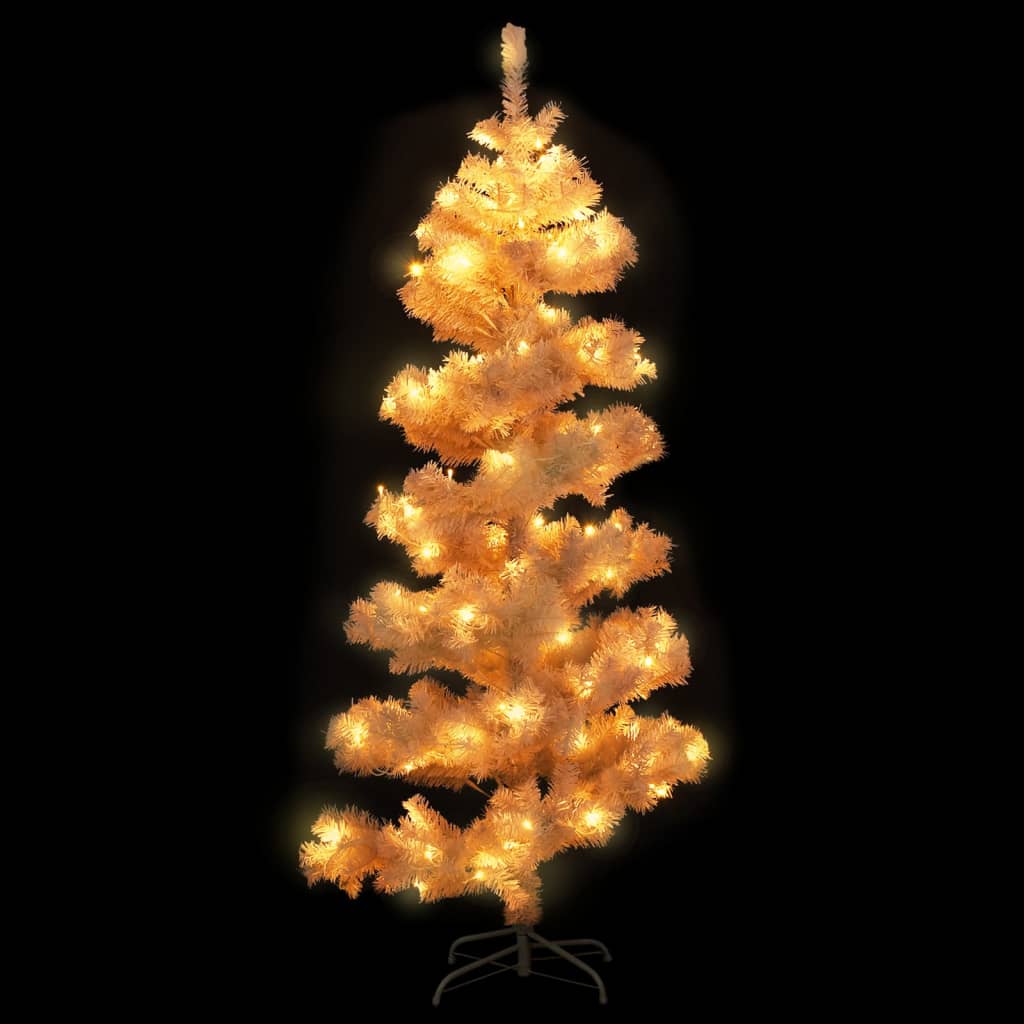 Albero di Natale Preilluminato con Vaso Bianco 180 cm in PVC 344654