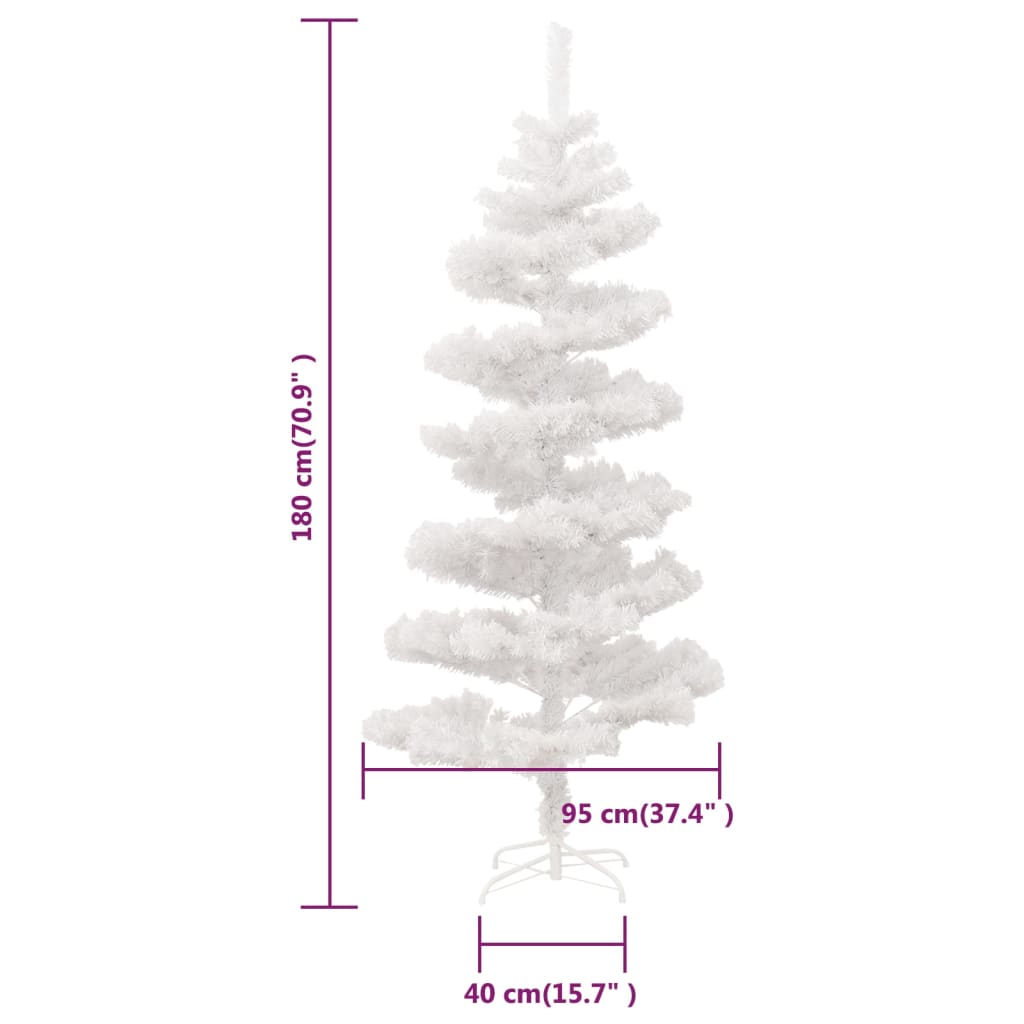 Albero di Natale Preilluminato con Vaso Bianco 180 cm in PVC 344654