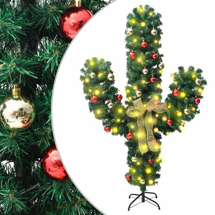 Cactus di Natale con Base e LED Verde 180 cm PVC cod mxl 20891