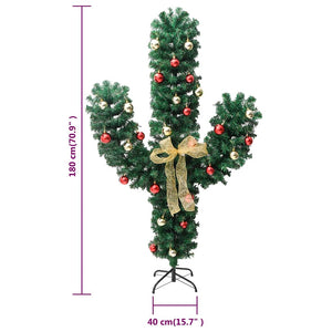 Cactus di Natale con Base e LED Verde 180 cm PVC cod mxl 20891