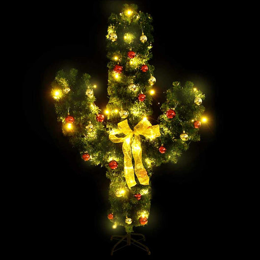 Cactus di Natale con Base e LED Verde 210 cm PVC 344657