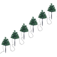 Sentiero Alberi di Natale 6 pz con LED Bianco Caldo 45 cm PVC 344658