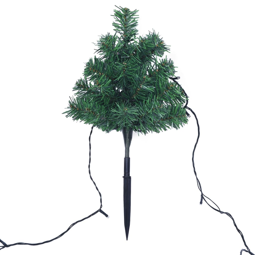 Sentiero Alberi di Natale 6 pz con LED Bianco Caldo 45 cm PVC 344658
