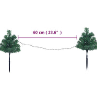 Sentiero Alberi di Natale 6 pz con LED Bianco Caldo 45 cm PVC 344658