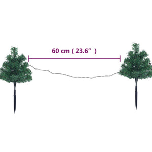 Sentiero Alberi di Natale 6 pz con LED Bianco Caldo 45 cm PVC 344658