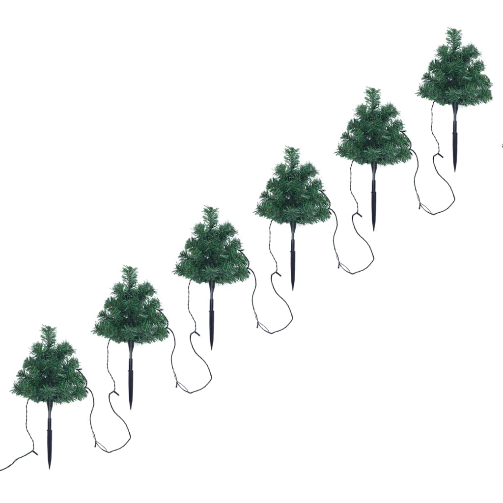Sentiero Alberi di Natale 6 pz con LED Multicolore 45 cm PVC 344659