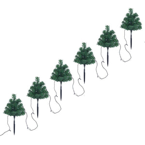 Sentiero Alberi di Natale 6 pz con LED Multicolore 45 cm PVC 344659